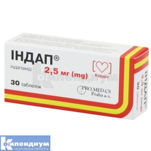 Индап таблетки, 2,5 мг, блистер, в картонной коробке, в картонной коробке, № 30; PRO.MED.CS Praha a.s.