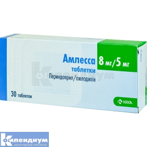 Амлесса таблетки, 8 мг + 5 мг, блистер, № 30; KRKA d.d. Novo Mesto