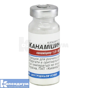 Канамицин порошок для раствора для инъекций, 1 г, флакон, № 1; Корпорация Артериум