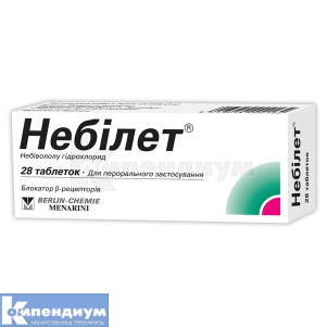 Небилет® таблетки, 5 мг, блистер, № 28; Menarini International Operations Luxemburg S.A.