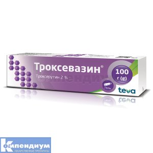 Троксевазин гель, 2 %, туба, 100 г, № 1; Тева Украина