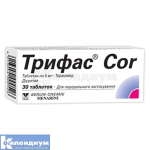 Трифас® Cor таблетки, 5 мг, № 30; Menarini International Operations Luxemburg S.A.
