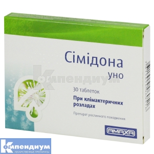 Симидона Уно таблетки, 6,5 мг, блистер, № 30; Amaxa LTD