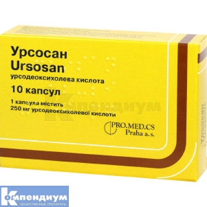 Урсосан® капсулы, 250 мг, блистер, № 10; PRO.MED.CS Praha a.s.