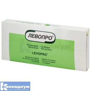 Левопро® раствор для инфузий, 500 мг/100 мл, контейнер, 150 мл, в пакете полиэтиленовом, в коробке, в пакете п/э, в коробке, № 1; AAR Pharma