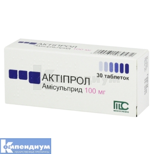 Актипрол таблетки, 100 мг, блистер, № 30; Medochemie Ltd