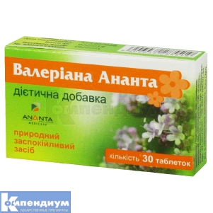 Валериана Ананта таблетки, № 30; Biodeal Pharmaceuticals Private Limited