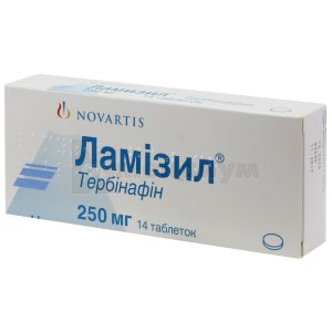 Ламизил® таблетки, 250 мг, блистер, в коробке, в коробке, № 14; Novartis Pharma