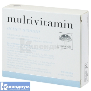 MULTIVITAMIN ACTIVE WOMAN таблетки, № 90; New Nordic Healthbrands