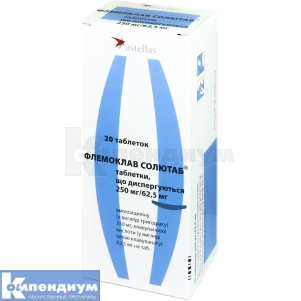 Флемоксин Солютаб® таблетки диспергируемые, 250 мг, блистер, № 20; Cheplapharm Arzneimittel
