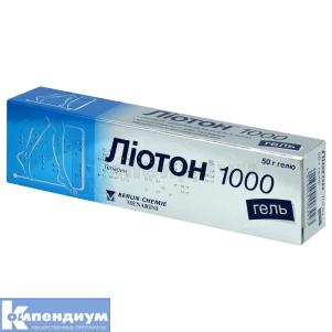 Лиотон® 1000 Гель гель, туба, 50 г, № 1; A. Menarini Industrie Farmaceutiche Riunite S.r.l. (Menarini Group)