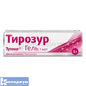 Тирозур гель, 1 мг/г, туба, 5 г, № 1; Alpen Pharma AG