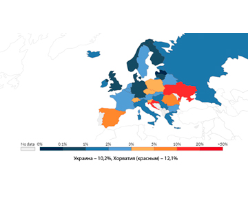 В Европе только две страны с долей положительных тестов на COVID-19 более 10%